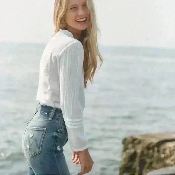 Mother Superior Denim High Waisted Rider Far Beyond the Sky Straight Leg Size 27 - Picture 14 of 15